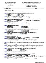 Đề thi khảo sát kiển thức chuẩn bị môn Sinh học Lớp 10 - Mã đề 628 - Năm học 2019-2020 - Trường THPT Liễn Sơn